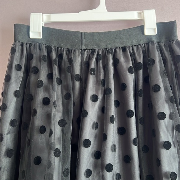 Black layered skirt polka dot Size 10/Large EUC - Picture 16 of 16